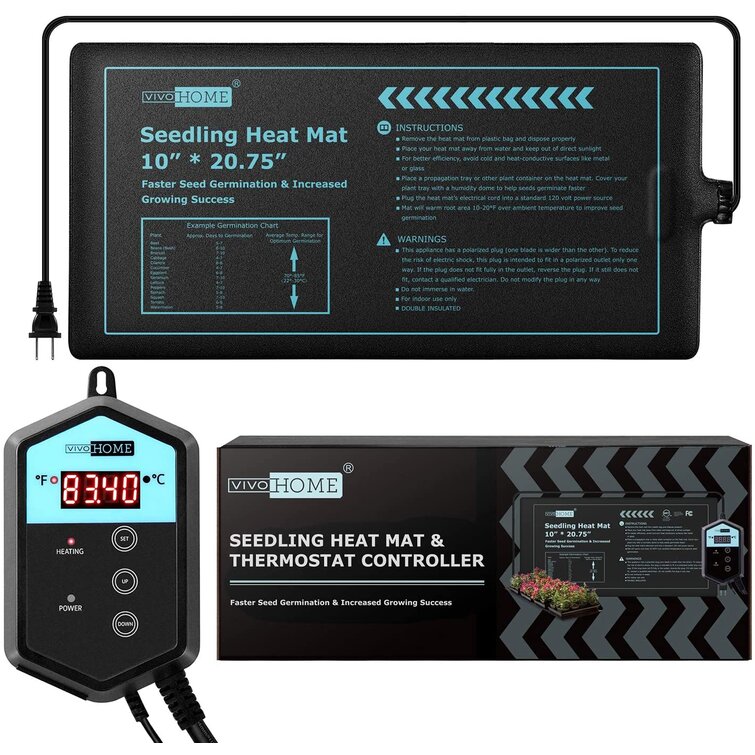 VIVOSUN 10x20.75 Seedling Heat Mat and Digital Thermostat