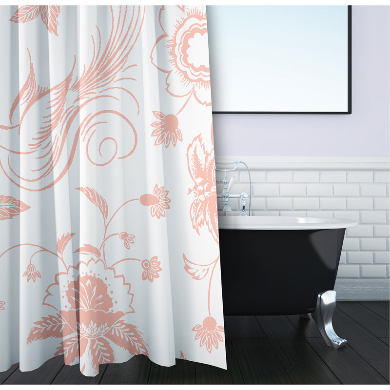 Rideau de douche Everill, Rosé, H 73 po x l 70 po