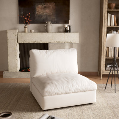 31.5"Single-seater linen upholstered sofa with storage