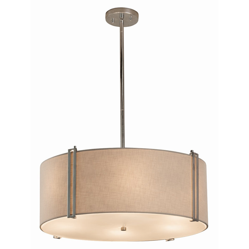 Lustre cylindrique à 6 lumières Geoffroy, Noir mat, Blanc