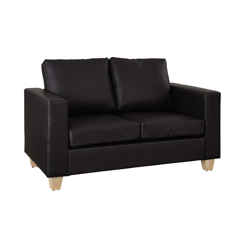 2 Seater Faux Leather Loveseat, Brown