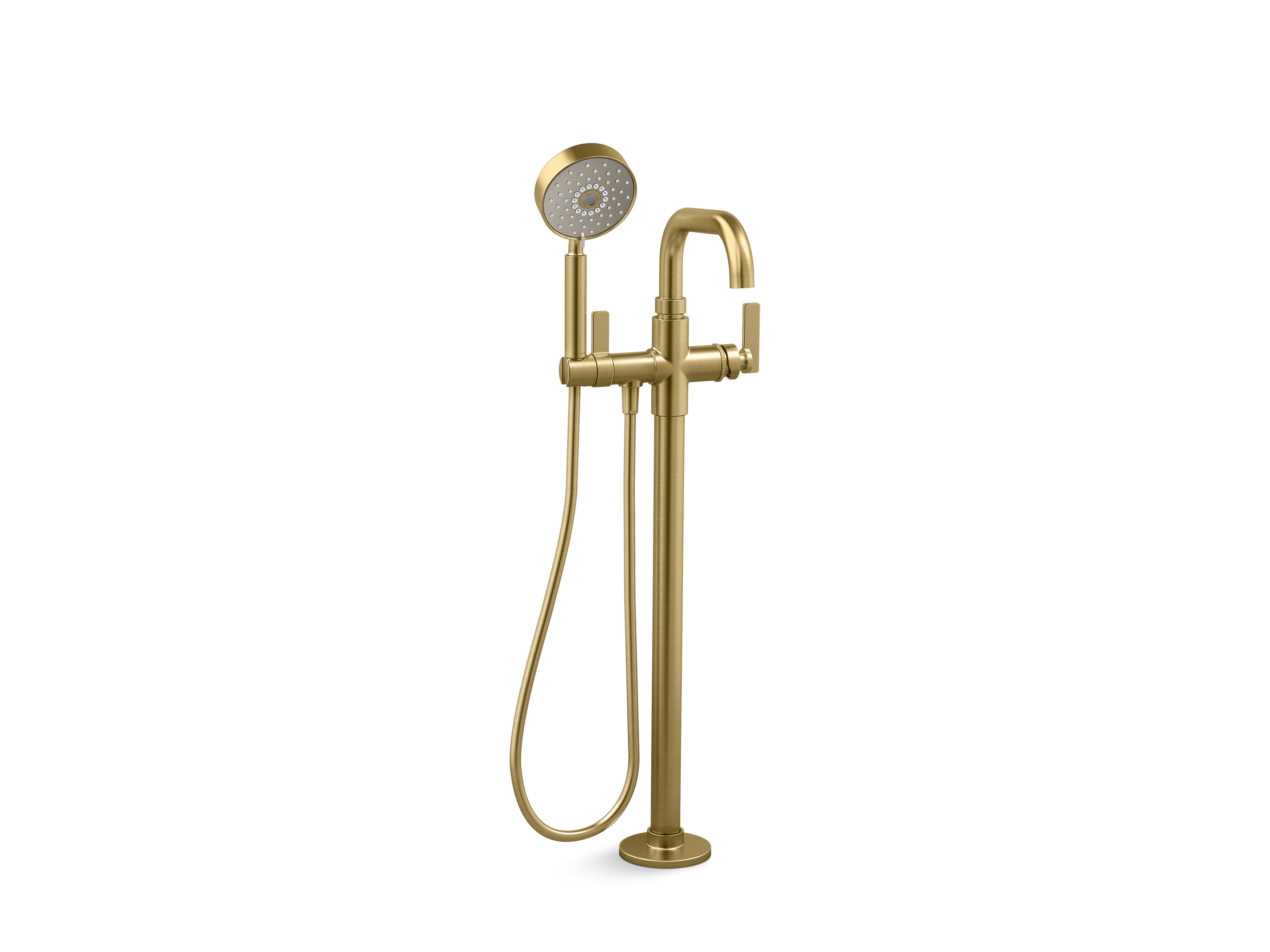 KOHLER Castia By Studio McGee Single-Handle Freestanding Tub Faucet Trim With Handshower in. Vibrant Brushed Moderne Brass