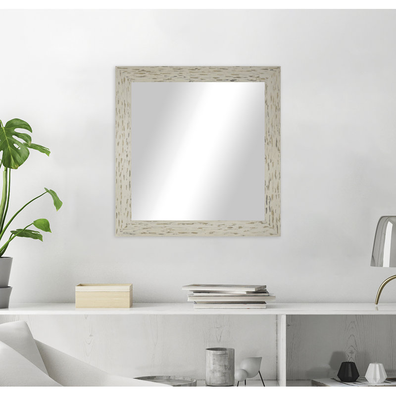 Miroir de salle de bain Hensel, Crème/brun, 29 po x 29 po