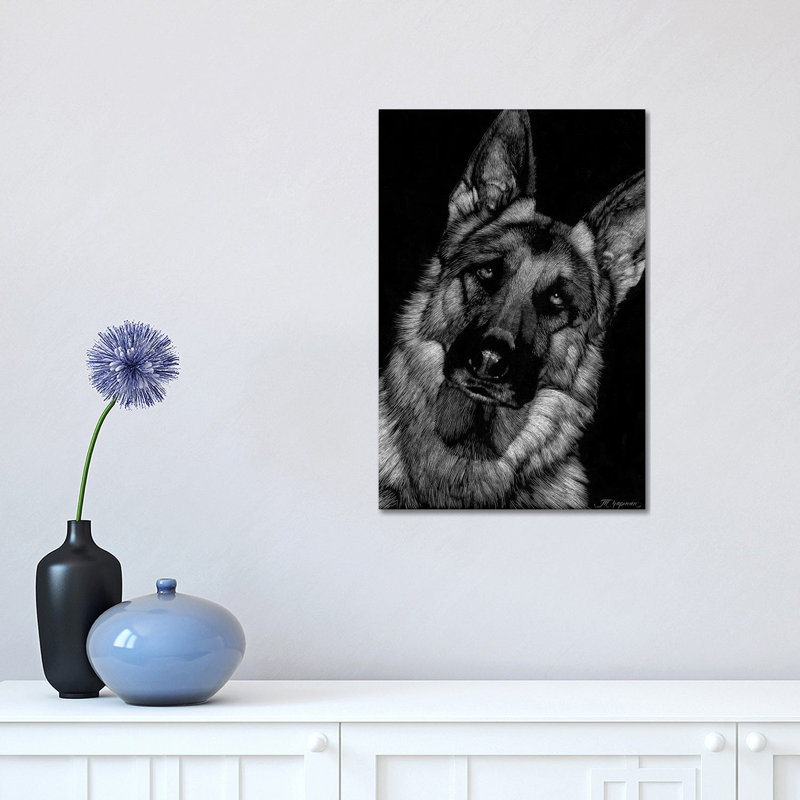 Canine Scratchboard II by Julie T. Chapman - Wrapped Canvas Print, 30.48 cm H x 45.72 cm W