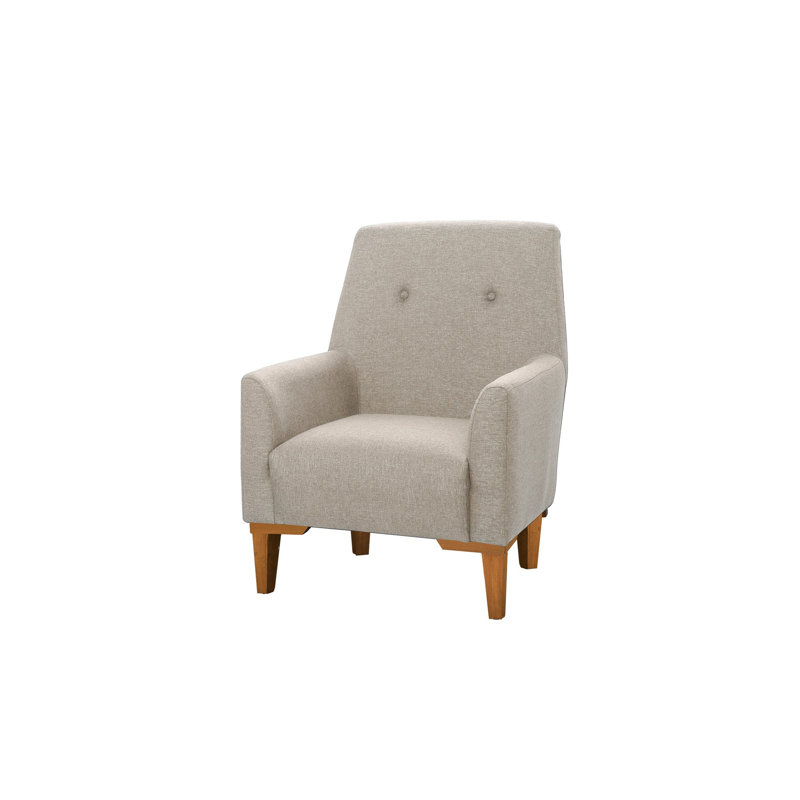 Fauteuil à oreilles, Naturel, Mélange de polyester beige Nampreet