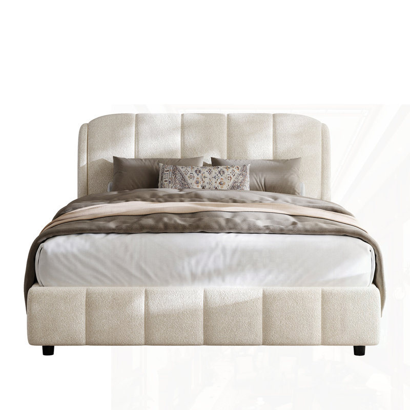 Lit plateforme tapissier Soft Boucle