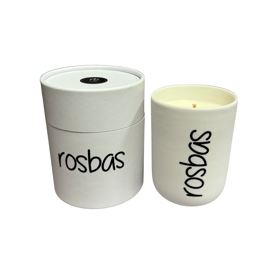 Cinnamon Vanilla Scented Jar Candle with Ceramic Holder, Venezia rosbas 