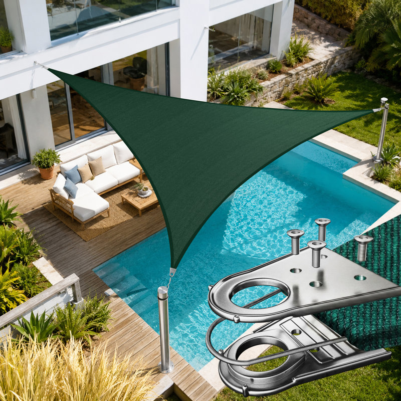 Voile d'ombrage Amber Triangle, 32 pi x 32 pi, Vert