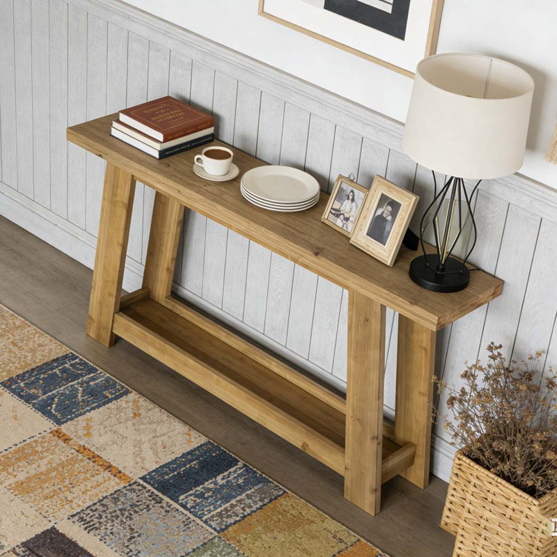 Narrow Sofa Table,Two-Tier Console Table