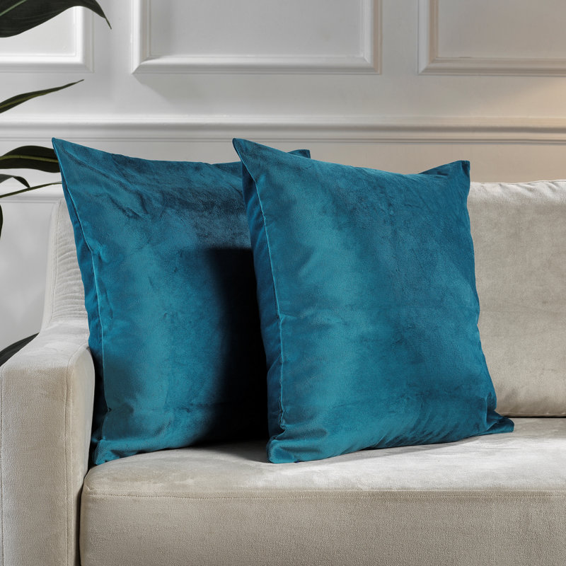 Matte Velvet Pillow Cover, 20" x 20", 35 Teal Blue
