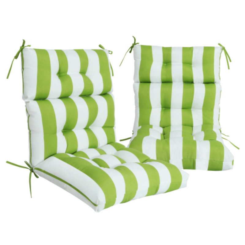 Paquet de 2 coussins Adirondack pour patio / jardin, Vert