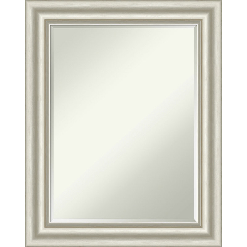 Sophia Half-Inch-Bevel Framed Wall Mirror, Silver