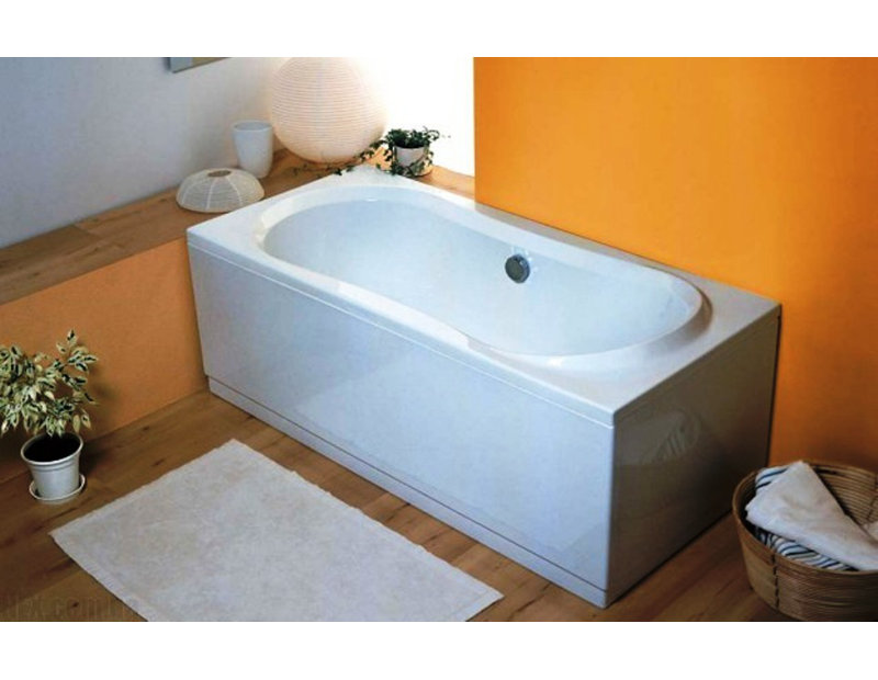 x 950mm Soaking Acrylic Bathtub, 75cm H x 195cm L x 95cm D