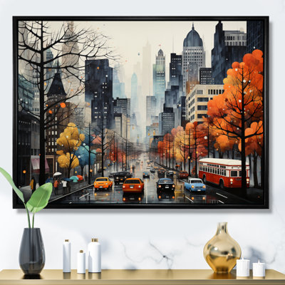 «Bold Cityscape Urban Fog III - City Buildings», art mural