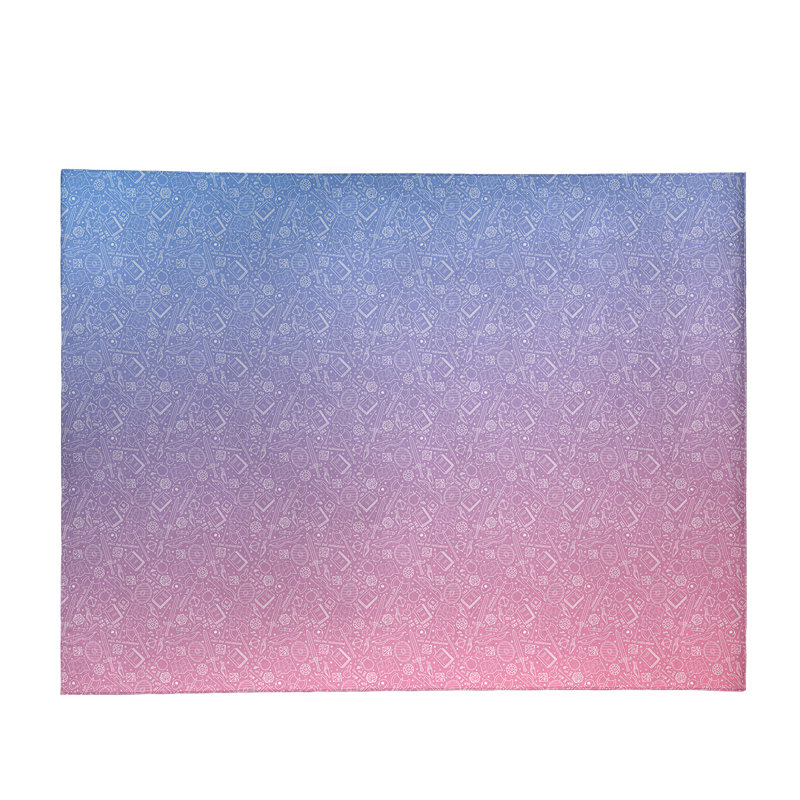 Tapis bleu ardoise moyen/dégradé moyen orchidée, Rectangle 4 pi x 6 pi