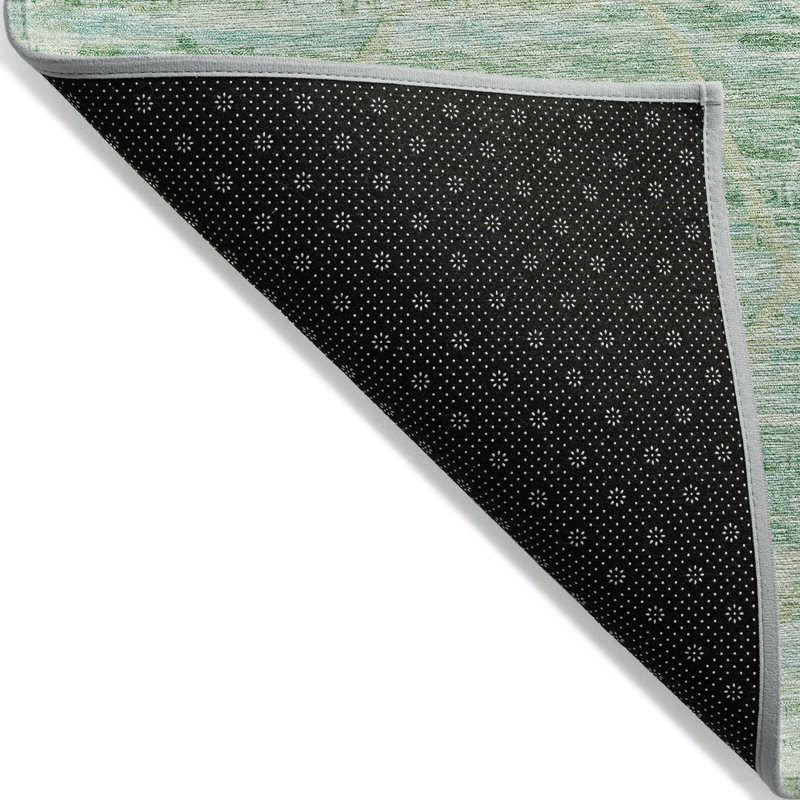 Tapis intérieur / extérieur 8 pi x 10 pi vert et beige à motif de treillis artichaut