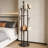 Rotating Solid Wood Coat Rack With 9 Hooks & 3 Storage Shelves