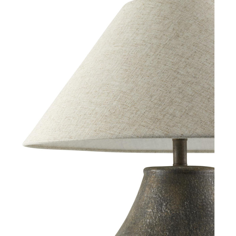 Lampe de table en céramique Hillsville, Brun, Blé