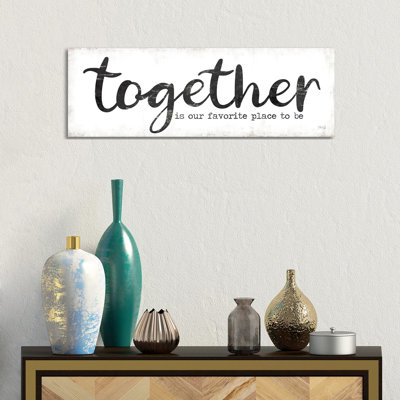 Together is Our Favorite Place to Be 1 Piece Panoramic Wall Art on Canvas