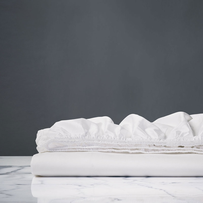 Drap-housse en satin de coton de qualité égyptienne 300 fils Celine, Drap-housse de taille simple