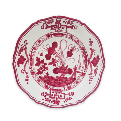 VIDA Faenza 11" Dinner Plate (Deep Pink and White)