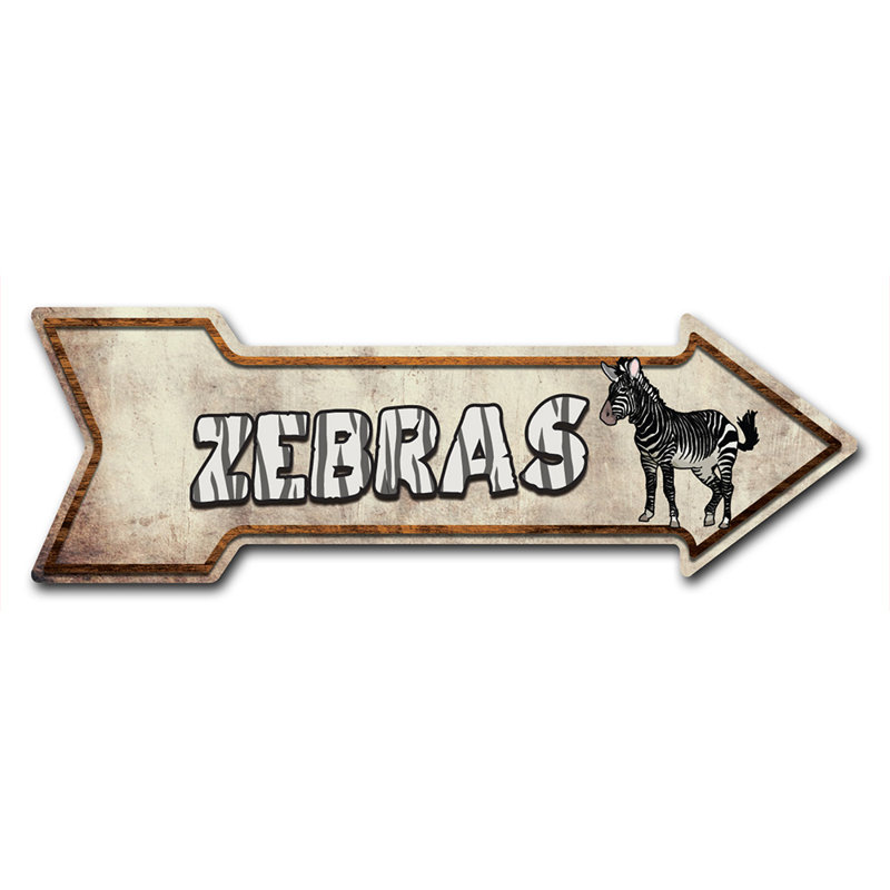 Decal-999537_Zebras décalque de flèche amusant 18 "de large, H 10 po x l 30 po x P 1 po