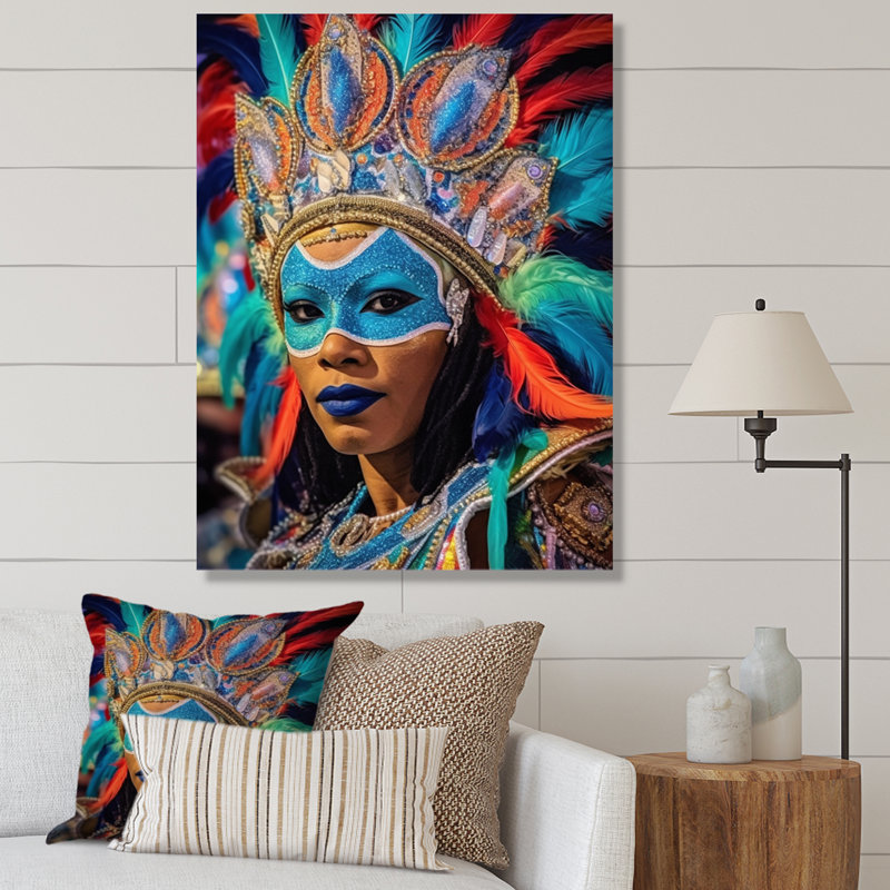 «New Orleans Mardi Gras Celebrations V», reproduction sur toile, H 32 po x l 24 po x P 1 po, Toile tendue