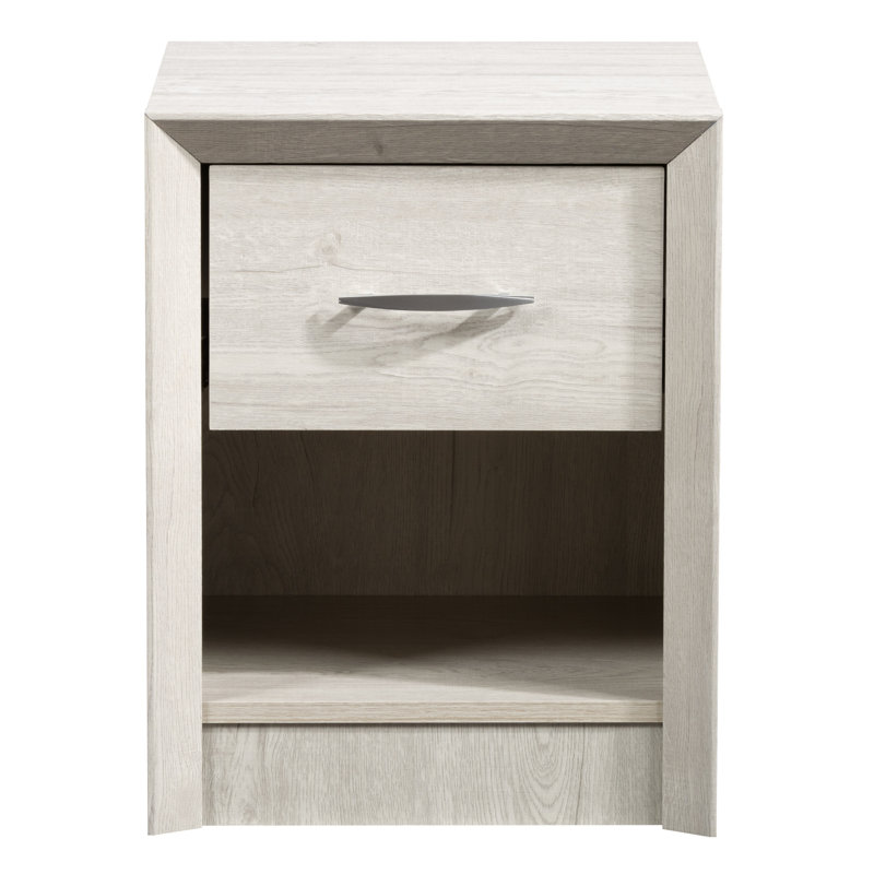 Achilles 16.25'' W Particle Board / Chipboard Nightstand, White Washed Oak