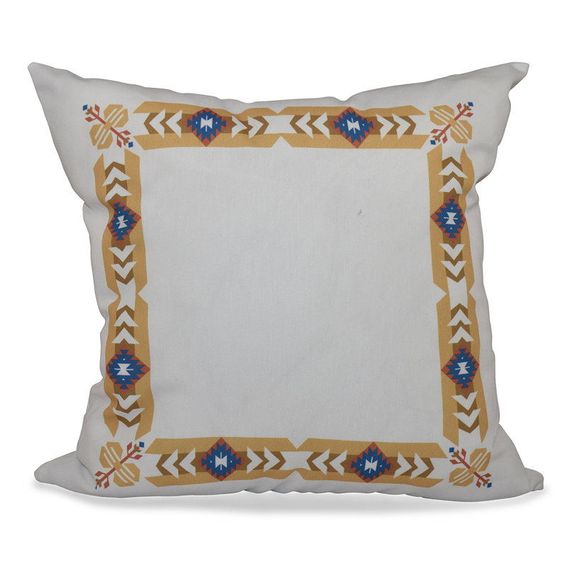 Happy Hippy Reversible Throw Pillow, 20"x20", Gold