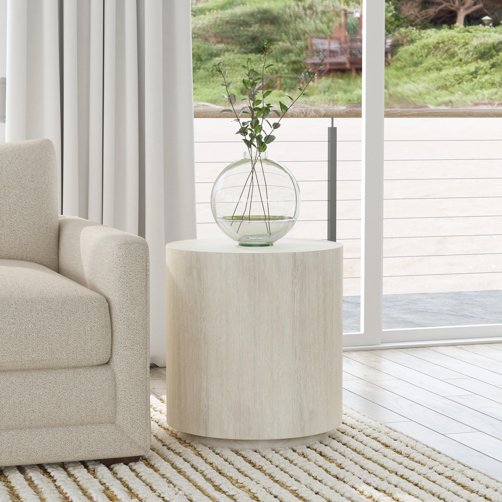 Taryn 20" End Table, White Wash