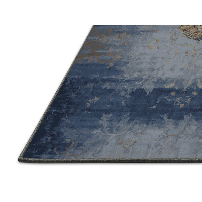 Tapis gris soyeux et moelleux, Carré 8 pi