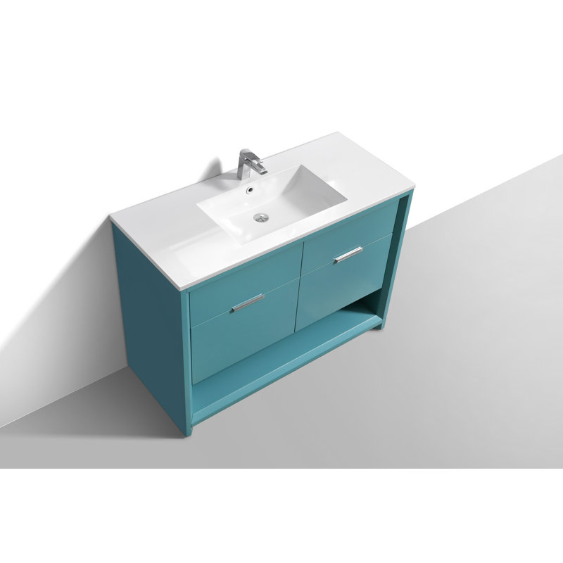 Ensemble de meuble-lavabo simple 48 po, Vert sarcelle