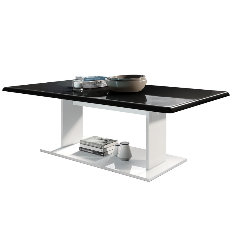 Akamu Trestle Coffee Table, Black