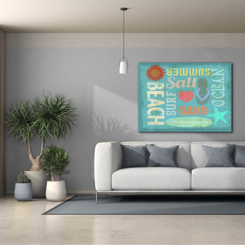 «Day At The Beach» par Art Licensing Studio, art mural sur toile, H 40 po x l 54 po