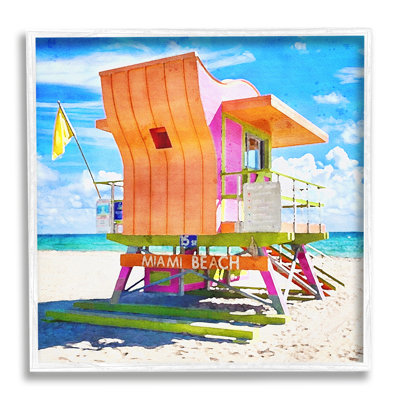 «Dovecove Miami Beach Orange Hut», art de la giclée par LSR Design Studio