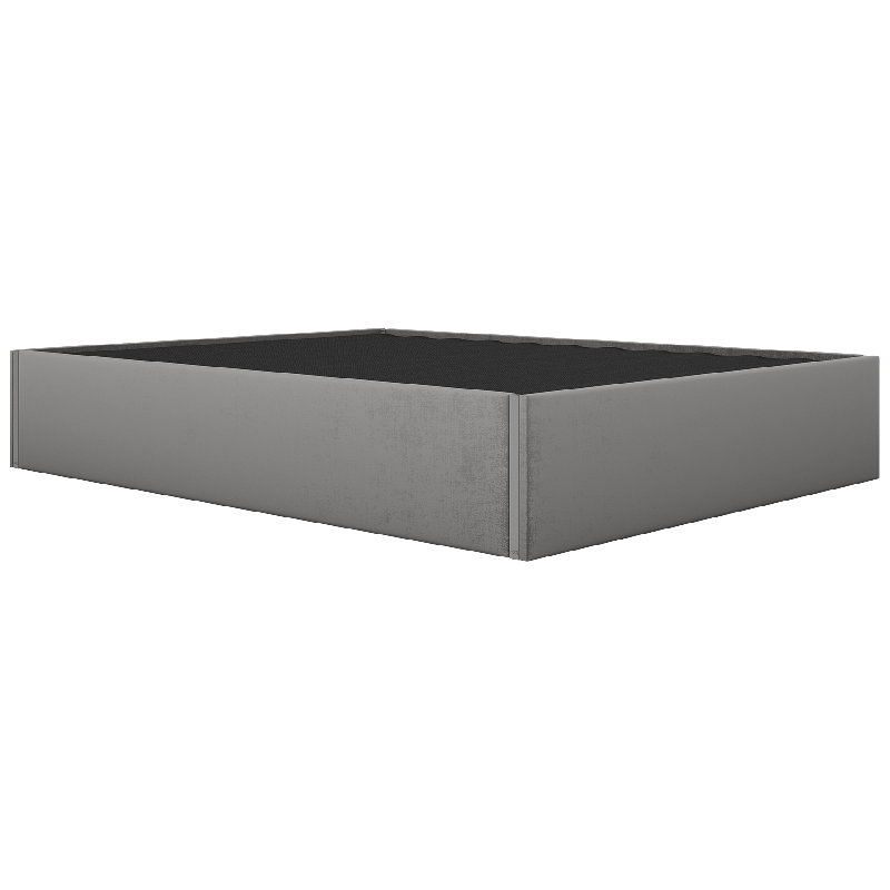Sapan Upholstered Bed, King, Velvet Smoke Gray