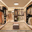 Portant à vêtements robuste pour garde-robe, système de rangement en bois avec 4 tringles et 5 tablettes, garde-robe réglable pour espaces de 8 pi-1317903486