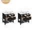 Ensemble de meuble-lavabo 60 po avec lavabo en céramique (séparé), ensemble de meuble-lavabo sur pied simple avec tiroirs, armoire de rangement en bois-704316630