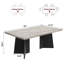 Table de salle à manger de 63 po pour 6 à 8 personnes, table de cuisine avec plateau de table très épais et pieds robustes, table de salle à manger rectangulaire moderne pour cuisine, salle de conférence, maison, gris et noir-123251915-123251917