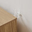 Buffet en chêne à rayures verticales 63 pouces avec rangement, forme ondulée, meuble télé pour chambre à coucher, salon, couloir