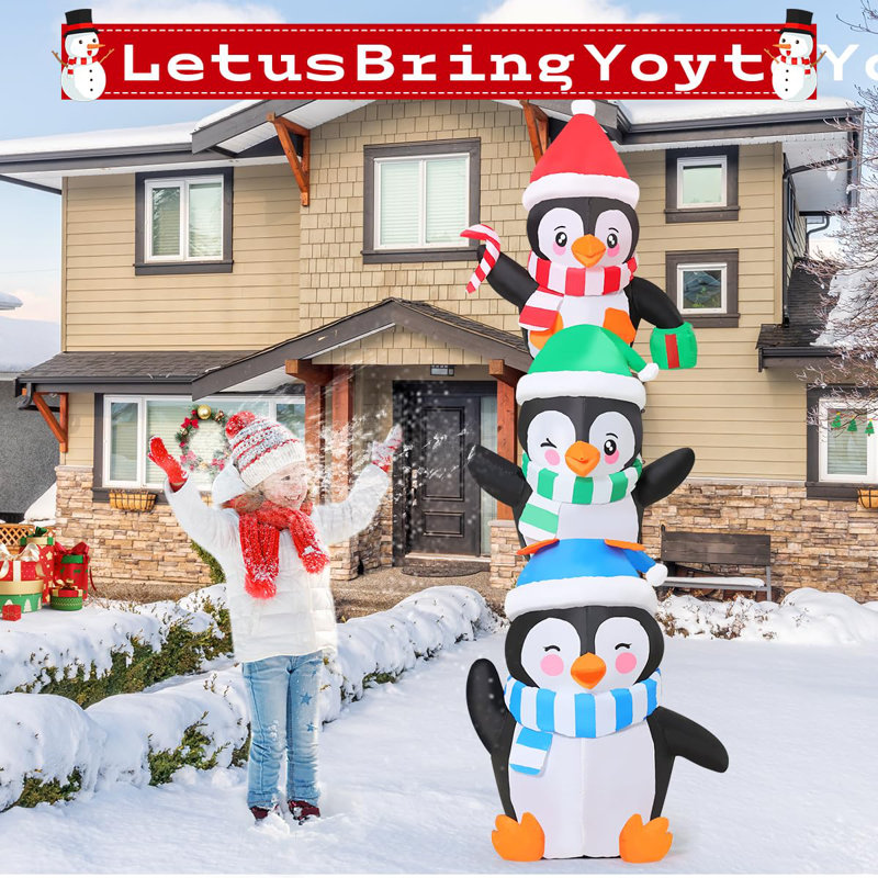 6 FT Inflatable Christmas Penguins with Built-in LEDs