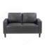 Chaise longue moderne en similicuir gris foncé-1239836722