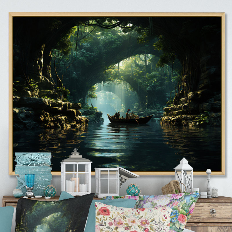 Dominicain Mangrove Mysteries - reproduction sur toile, Cadre naturel flottant, H 12 po x l 20 po x P 1 po