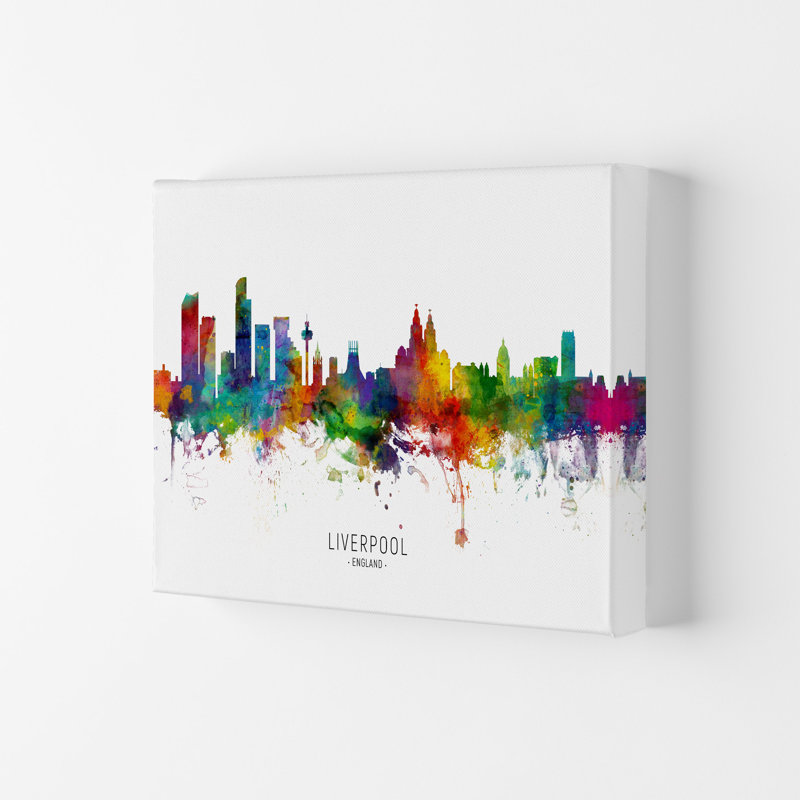 Liverpool England Skyline by Michael Tompsett - Print on Canvas, 59.4cm H x 84cm W x 4cm D, Wrapped Canvas