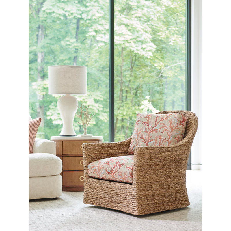 Palm Desert Soren Swivel Chair, Orange Polyester Blend