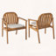 Ensemble de 2 chaises de salle à manger en bois d'acacia avec coussin