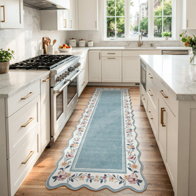  Tapis floral festonné à motif floral Boho