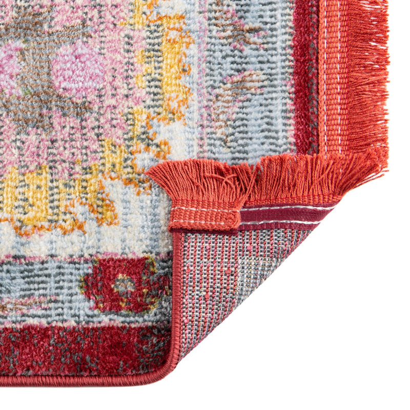 Tapis rouge transitionnel Marvella, Tapis de couloir 2 pi 7 po x 10 pi