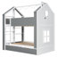 Lits superposés doubles avec rangement, en bois MDF et pin, style maison moderne-492177703