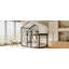 Lit superposé simple en bois avec tente-407549444
